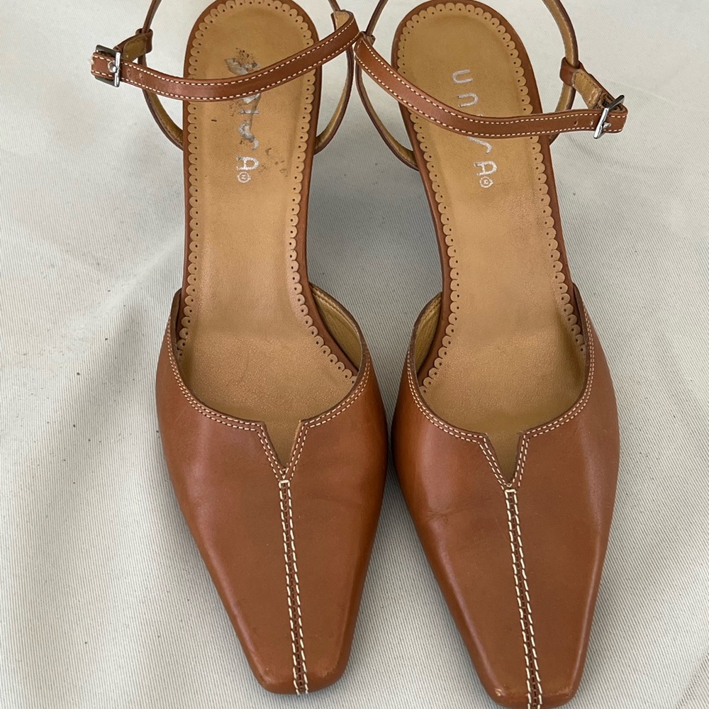Unisa Brown Leather Heels with Sophisticated Design